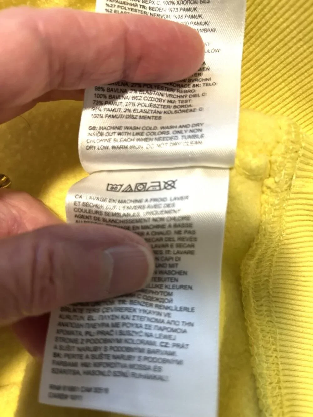 The North Face men's yellow hoodie, size small